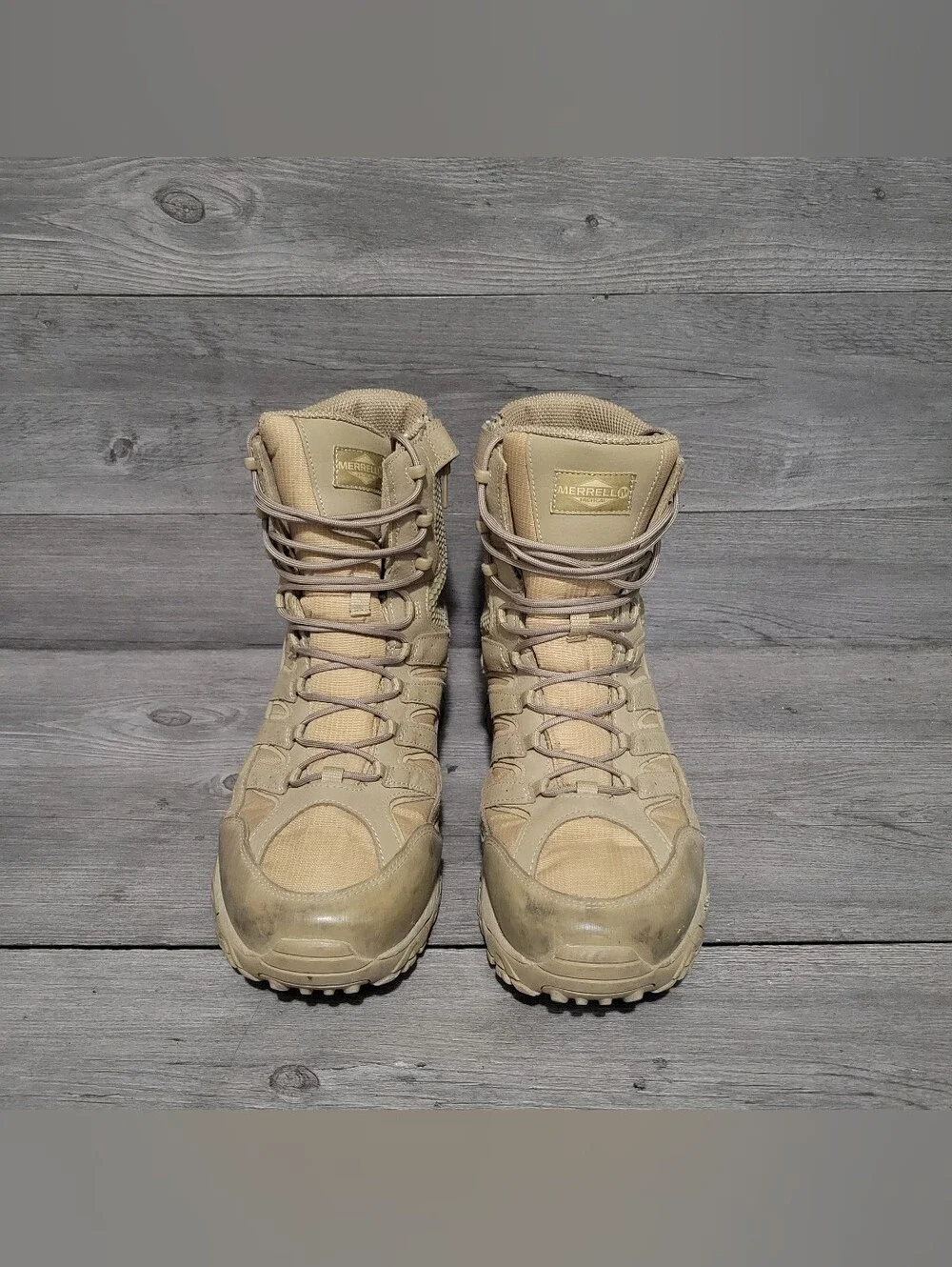 Merrell Moab 2 8” Mens Size 13 W Tactical Boot Coyote Tan Waterproof J15841